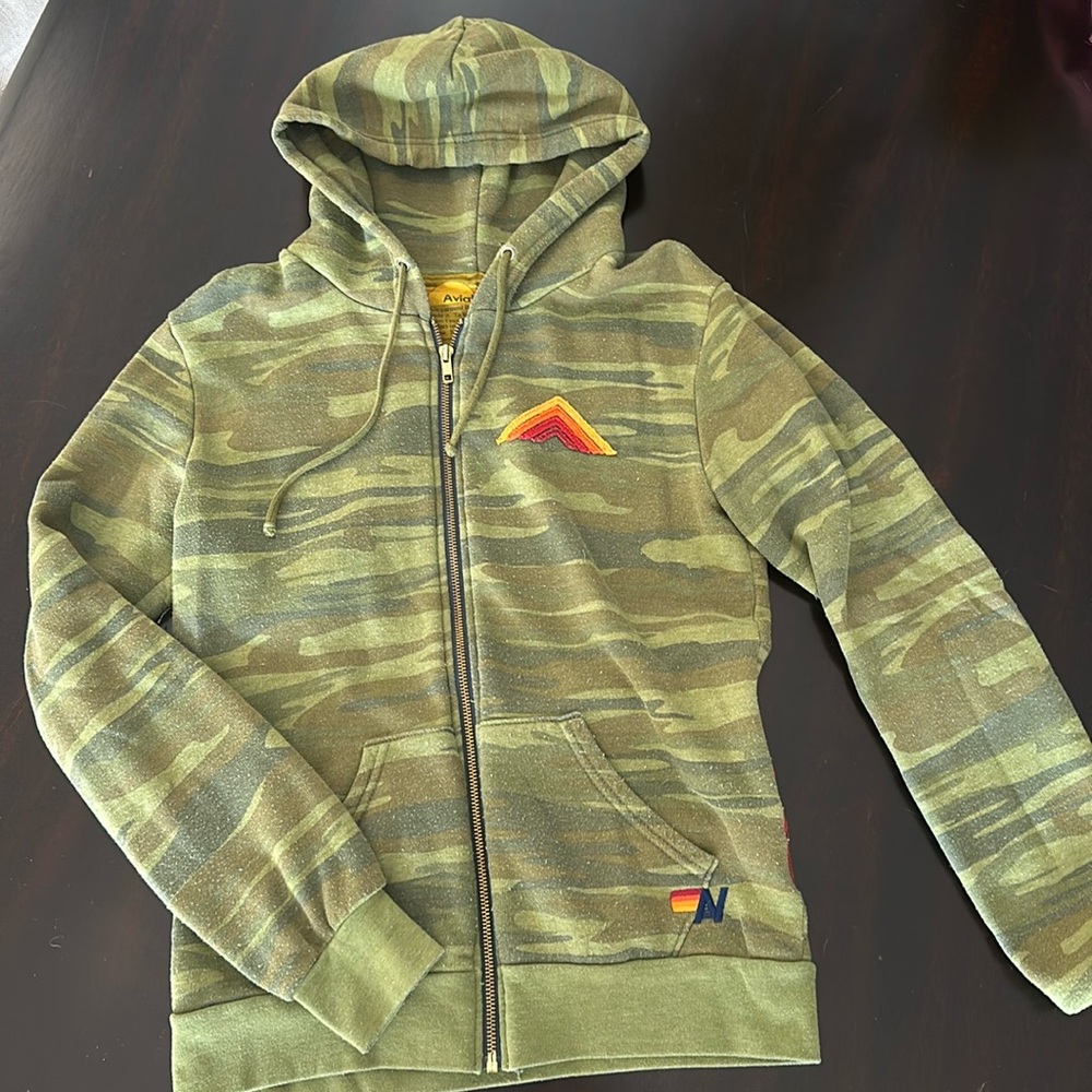 Aviator Nation Camo Mountain Stitch Hoodie - S